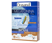 DRASANVI
MELATONINA BICAPA 1,9MG. (60 comprimidos) sueño liberacion prolongada pasiflora valeriana triptofano espirulina azul antiedad antoxidante descanso